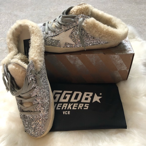 golden goose sabot shearling